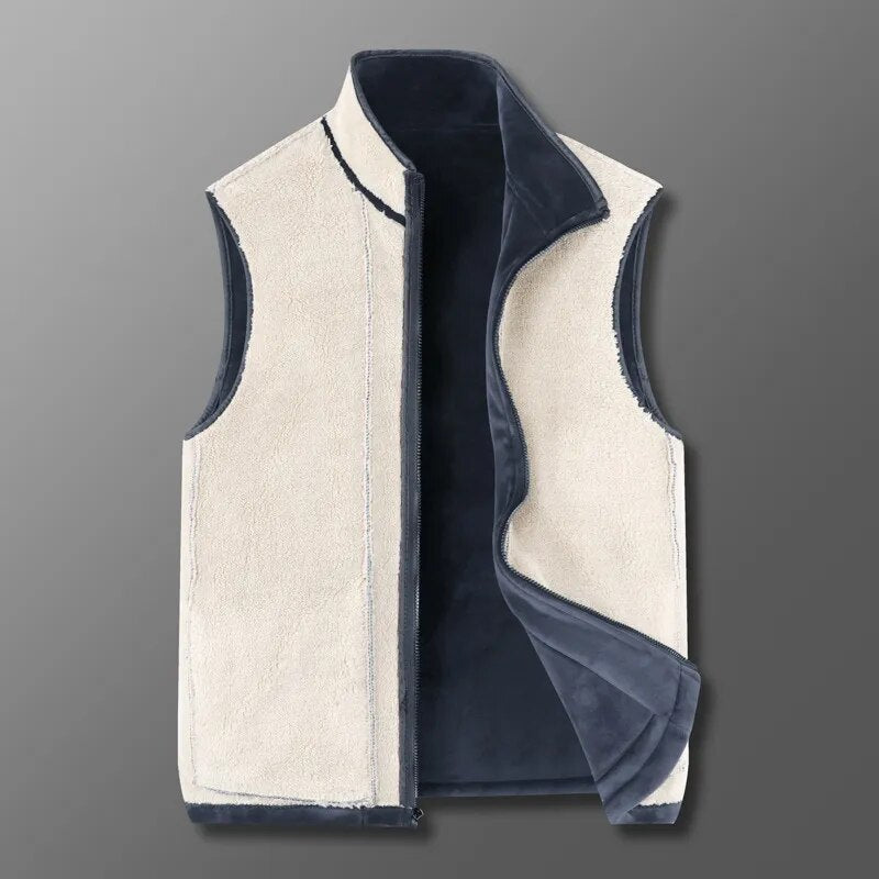 Crocodile brand Cashmere Vest Autumn Winter Casual Sleeveless Jacket Men Warm Fleece Men Vest Jacket Thick Sleeveless Men's Vest