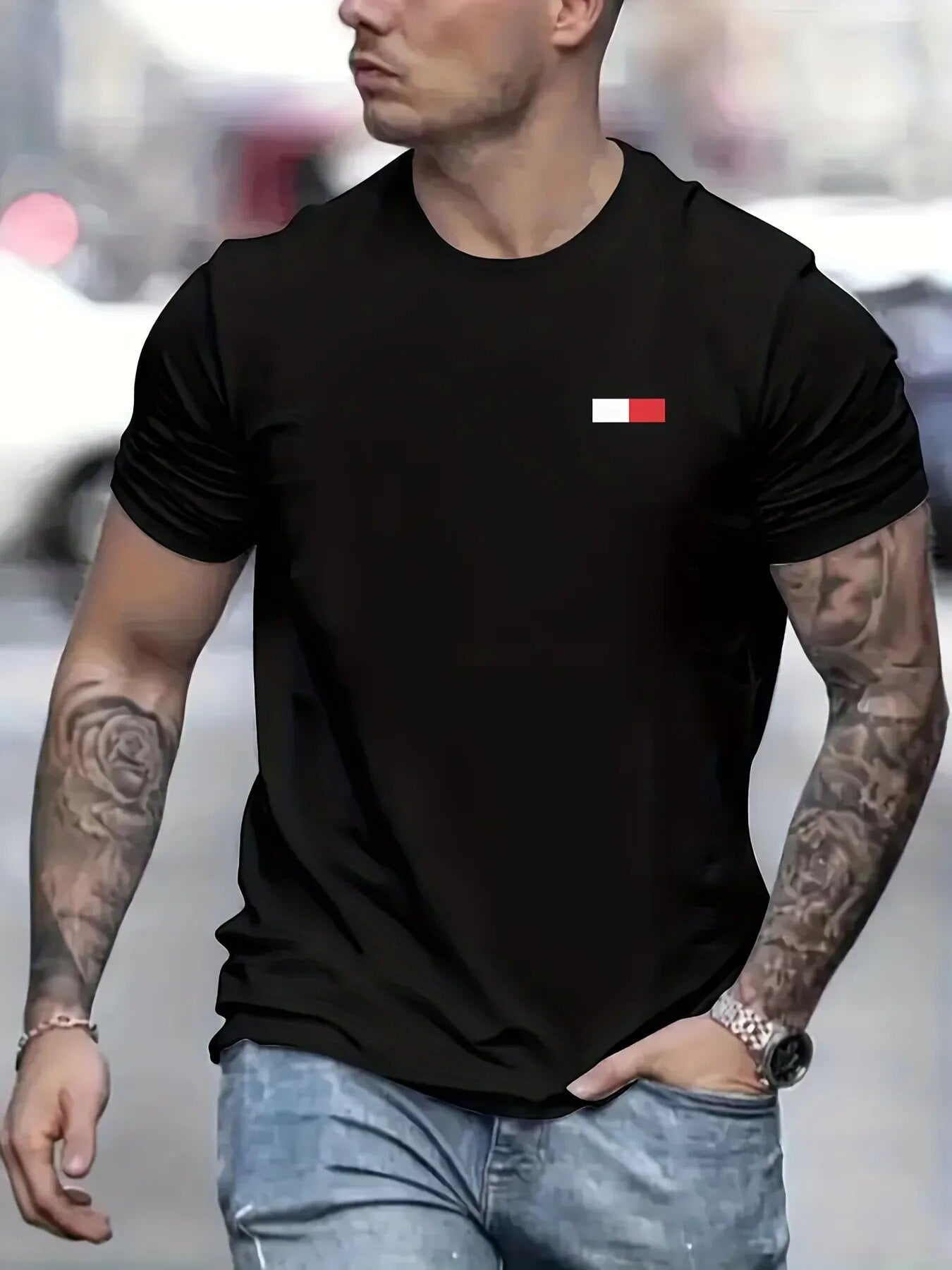 Men's Summer Loose Fit  100 Cotton Printed T-shirt Tops