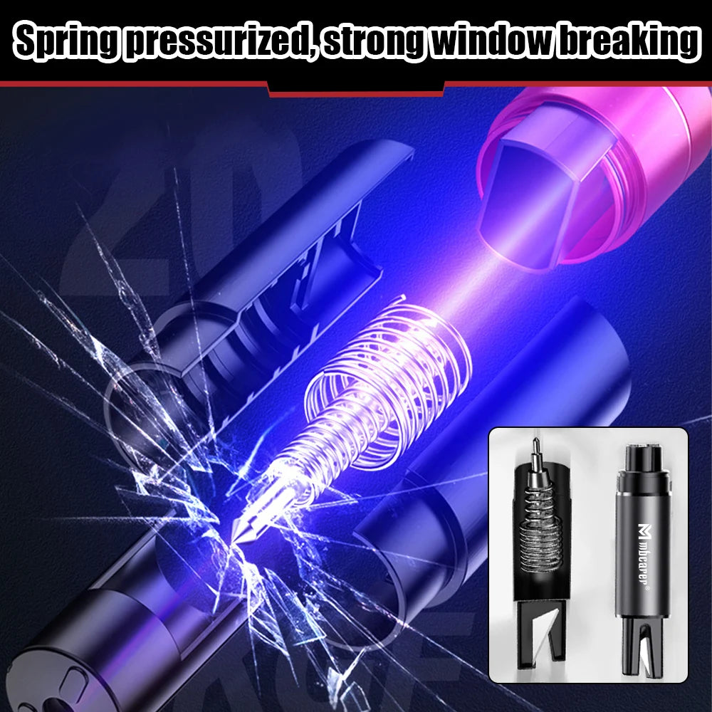 Car Safety Hammer Auto Emergency Glass Window Breaker Seat Belt Cutter Life-Saving Car Emergency Aluminum Alloy Escape Hammer