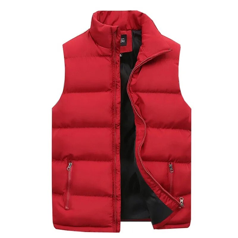 Mens Bubble Padded Vest Jackets 2023 Autumn Winter Warm Zipper Top Clothes Versatile Waterproof Down Thickened Sleeveless Coats