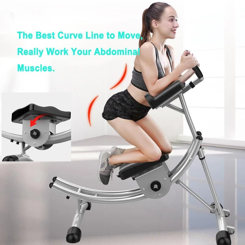 Home Women Fitness Gym Equipment Foldable Abdominal Trainer Ab Coaster Machine Exercise For Waist Slimming