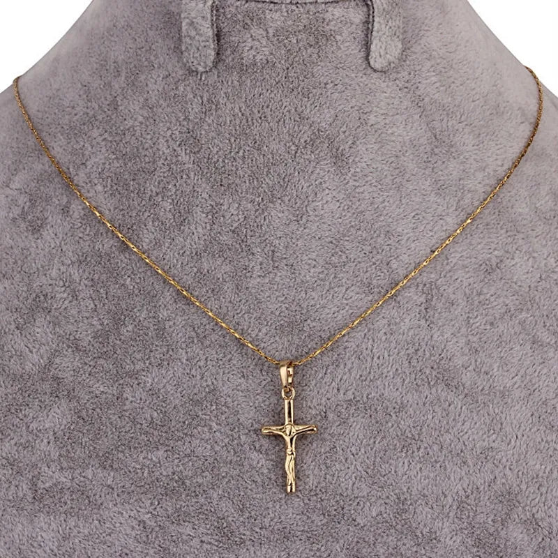 2023 Gold-Color Cross Pendant Necklaces Jesus  Jewelry Fashion Free Shipping 1N5