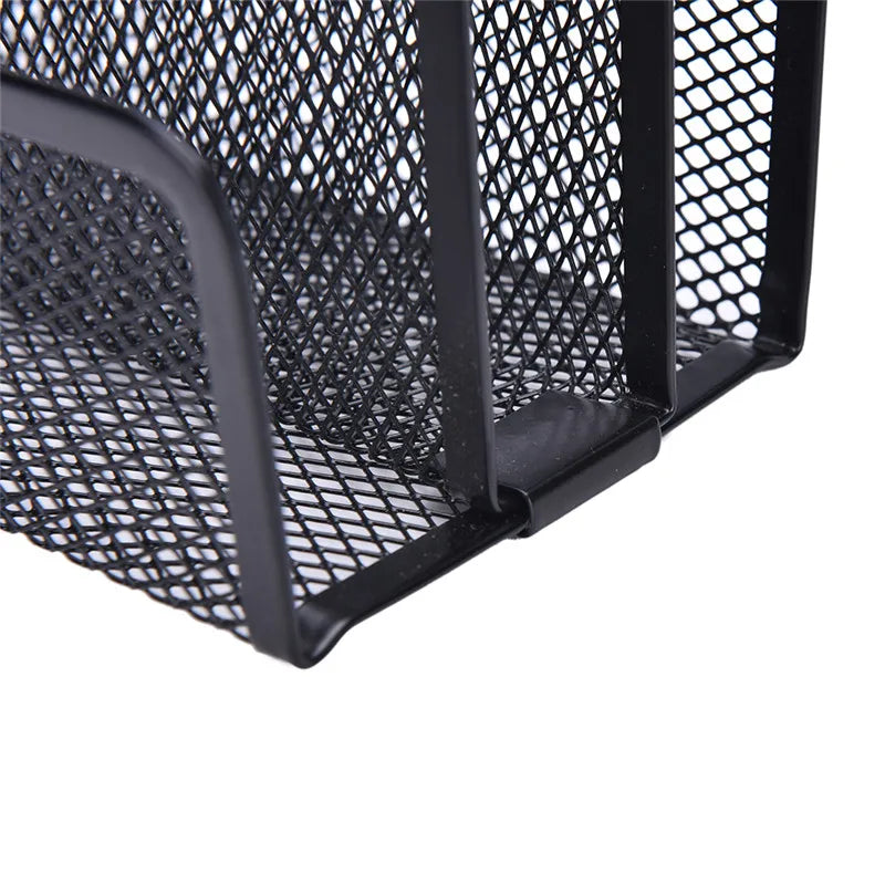 Black Metal Mesh Desk Organizer Desktop Letter Sorter Mail Tray File Organiser Office Home Bookends Book Holder Business