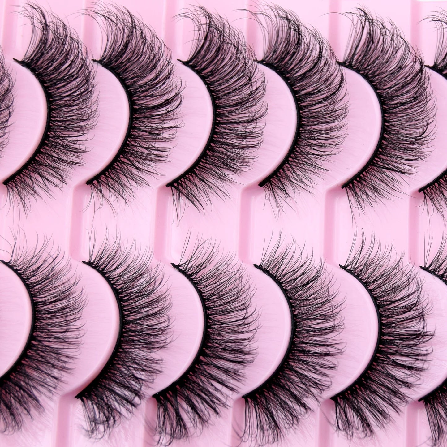 10 Pairs Eyelashes Natural Long 3D Mink Lashes Fluffy Volume Mink False Eyelashes Cruelty Free Wispy Lashes Makeup Cilios Q01