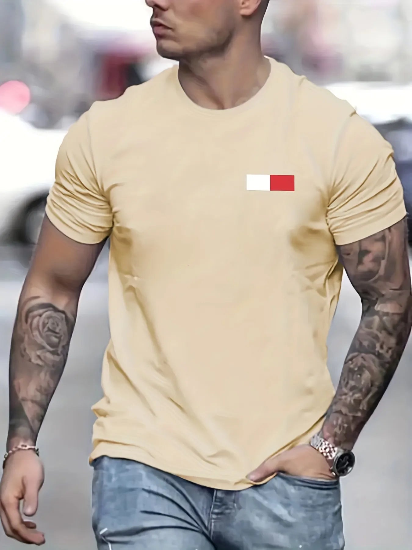 Men's Summer Loose Fit  100 Cotton Printed T-shirt Tops