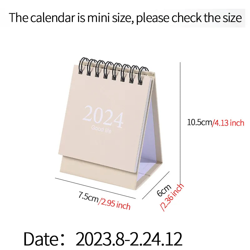 2024 Mini Table Desk calendar Morandi table calendar desktop decoration creative coil calendar plan