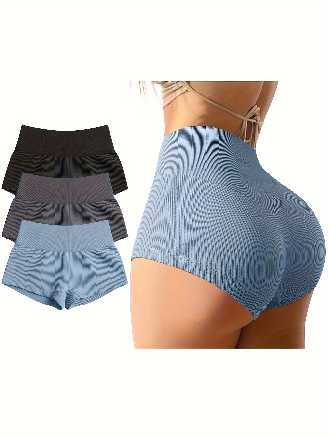 3 piece Women High Waist Yoga Shorts