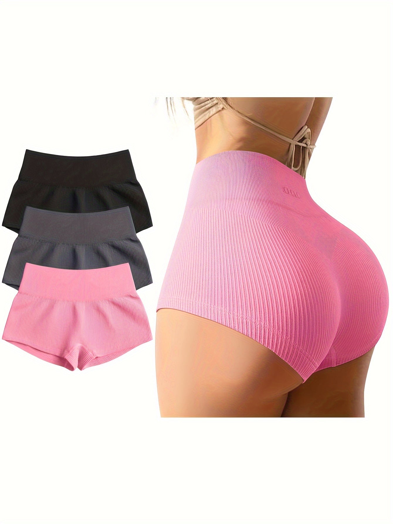 3 piece Women High Waist Yoga Shorts