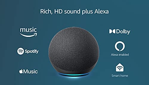 Echo (4th Gen) | With premium sound, smart home hub, and Alexa | Charcoal