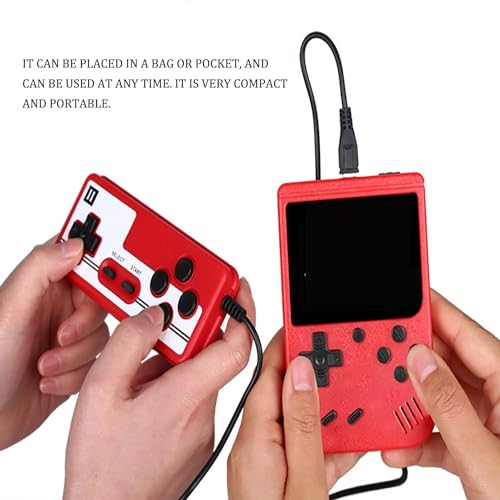 EZGHAR TinyTendo - Tiny Tendo 400 Games, Tinytendo Handheld Console, Portable Retro Video Game Console with Game Controller, GameTendo 400 in 1 Game Console, Support 2 Players Play on TV (Red)