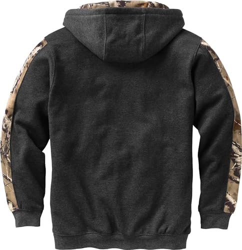 Legendary Whitetails Men's Standard Camo Outfitter Hoodie, Charcoal Heather, Large