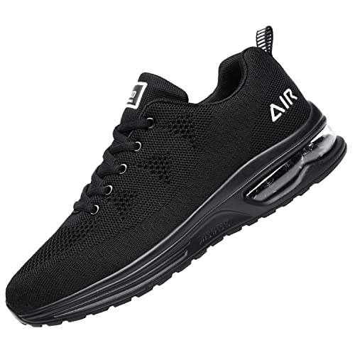 MEHOTO Mens Air Running Sneakers, Men Sport Fitness Gym Jogging Walking Lightweight Shoes, Color AllBlack, Size 9.5