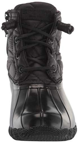 Sperry womens Saltwater Nylon Quilt Rain Boot, Black, 8.5 US