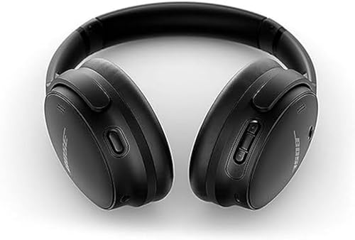 Bose QuietComfort 45 Wireless Bluetooth Noise Cancelling Headphones, Over-Ear Headphones with Microphone, Personalized Noise Cancellation and Sound, Triple Black (Renewed)