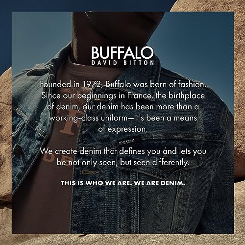 Buffalo David Bitton Men's Relaxed Straight Driven Jeans, Authentic and Sanded Indigo, 34W x 34L